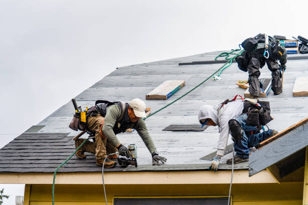 Professional Gutter Installation technician working in Haledon, NJ